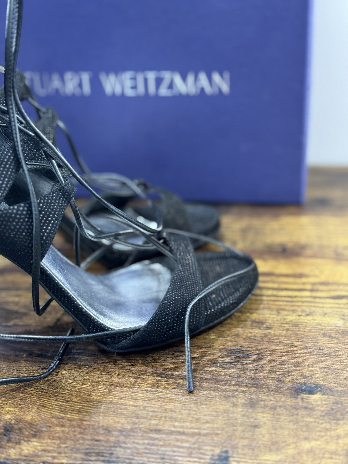 stuart weitzman Sandalo Donna Legwrap  Pelle Nero  Luxury Woman  Donna 38