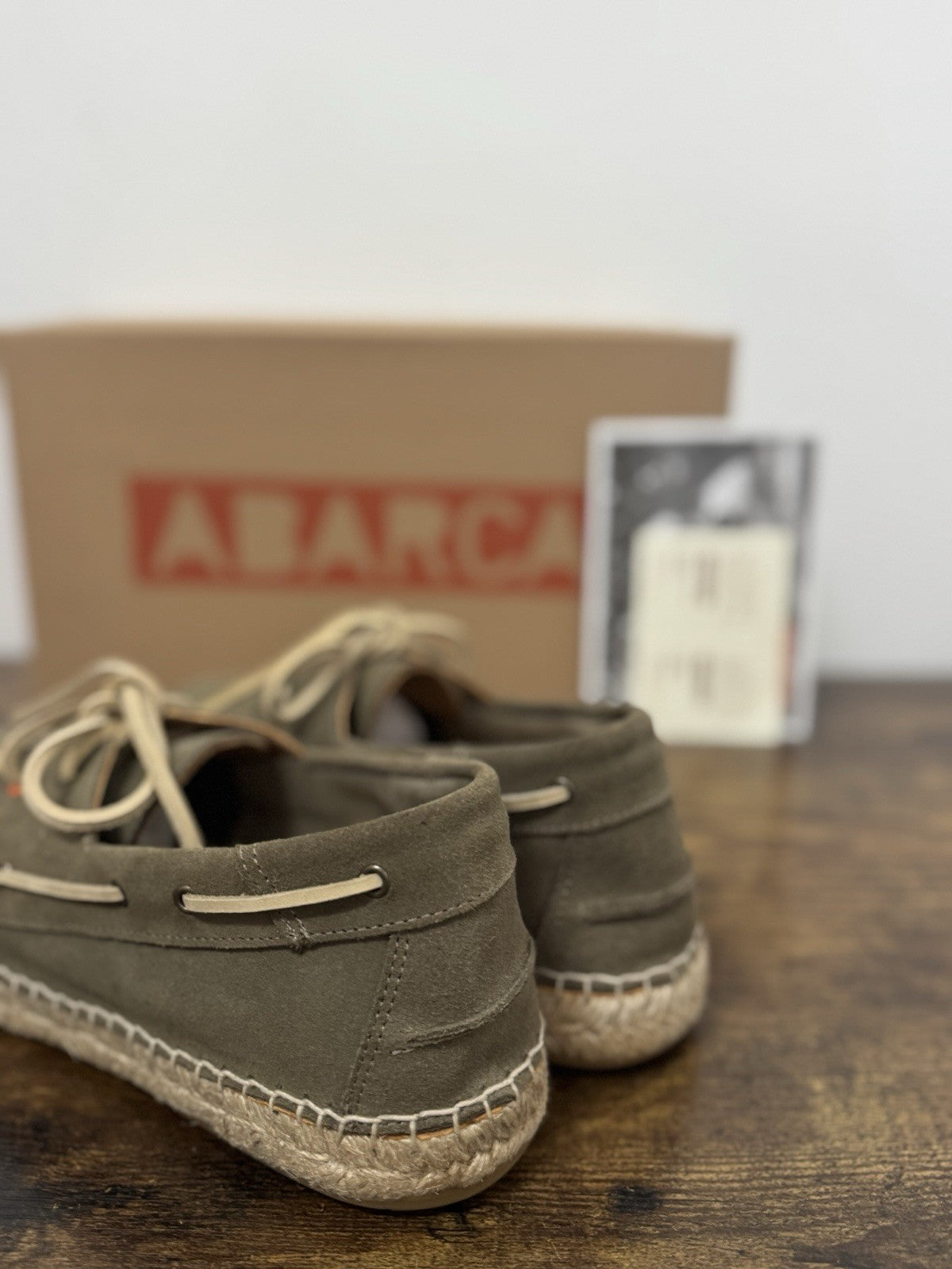 Abarca Espadrilles Suede Kaki Mocassino Casual Uomo 42