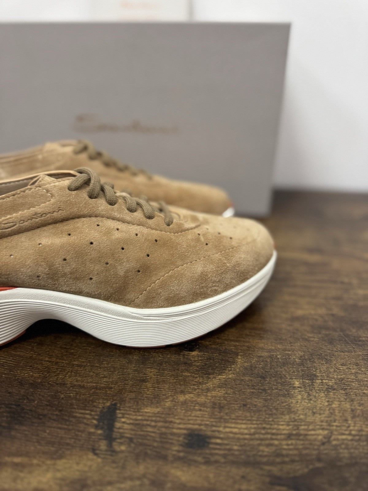 Santoni Sneaker Easy Bounce Suede Beige Casual Scarpa Santoni 38