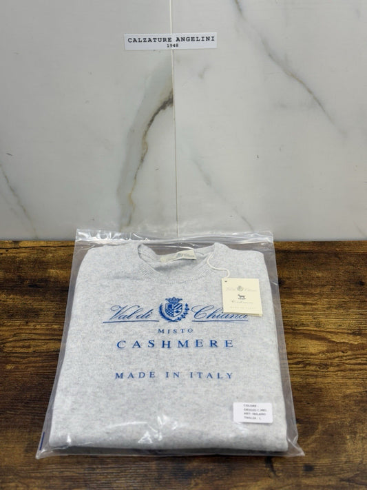 Val Di Chiama Maglione Misto Cashmere Girocollo Made In Italy Uomo XL