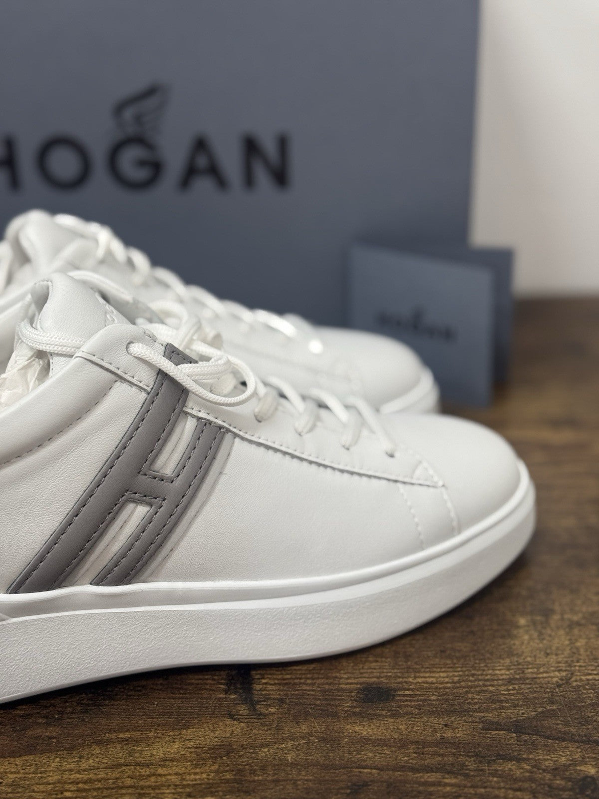 Hogan H580 uomo sneaker Pelle Bianco  memory foam Luxury Hogan Men Shoes 44