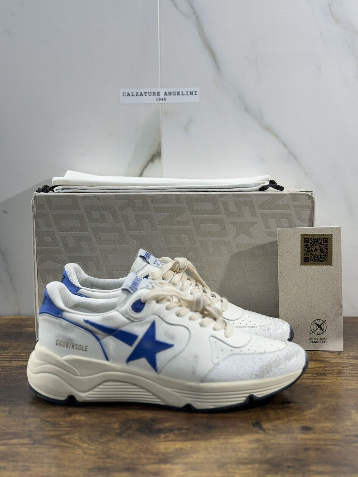 Golden Goose Sneaker Uomo Running Sole  Bianco    Pelle Luxury Men Sneaker 42