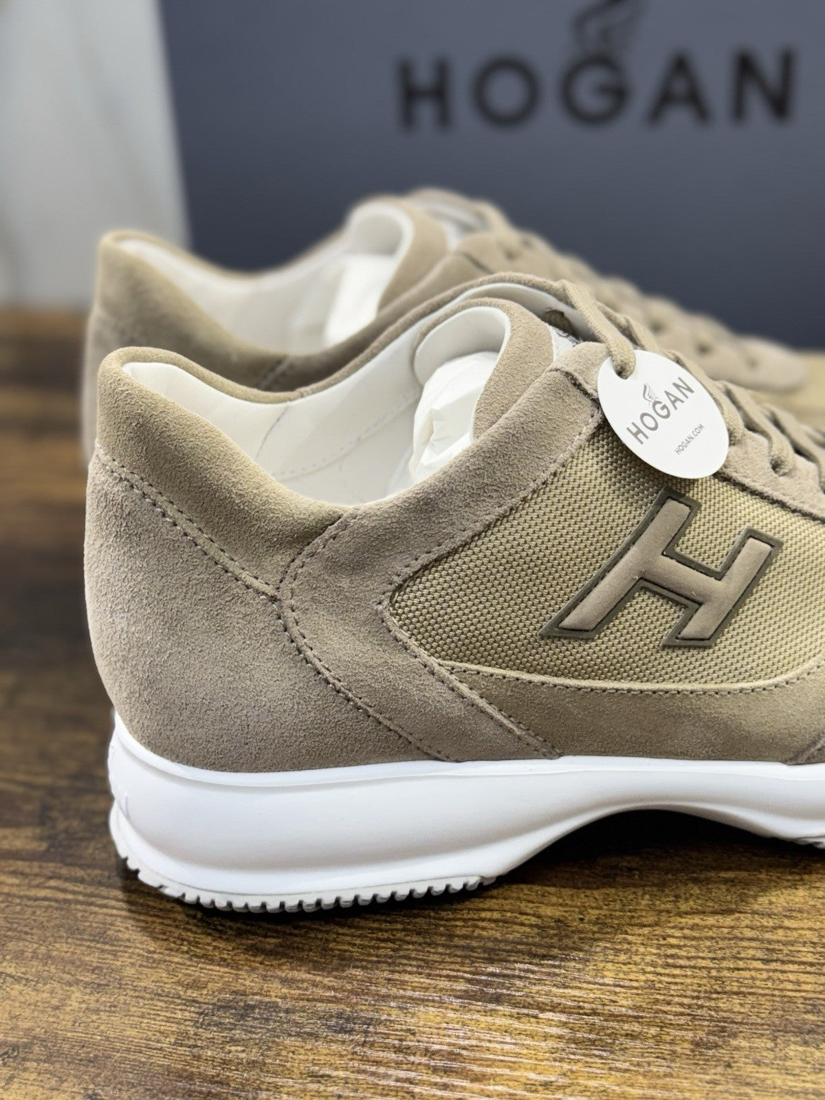 Hogan Interactive Suede Beige Casual Scarpa Hogan Uomo 44