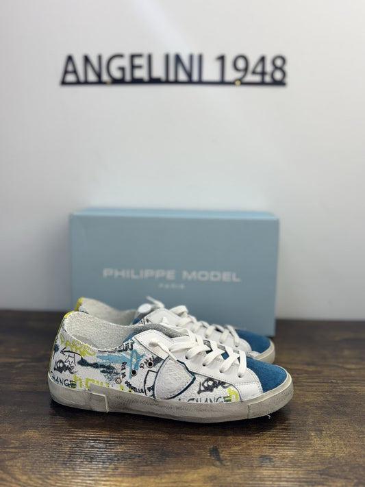 Philippe Model Paris Low Pelle Bianca Limited Edition   Casual Sneaker Uomo 45