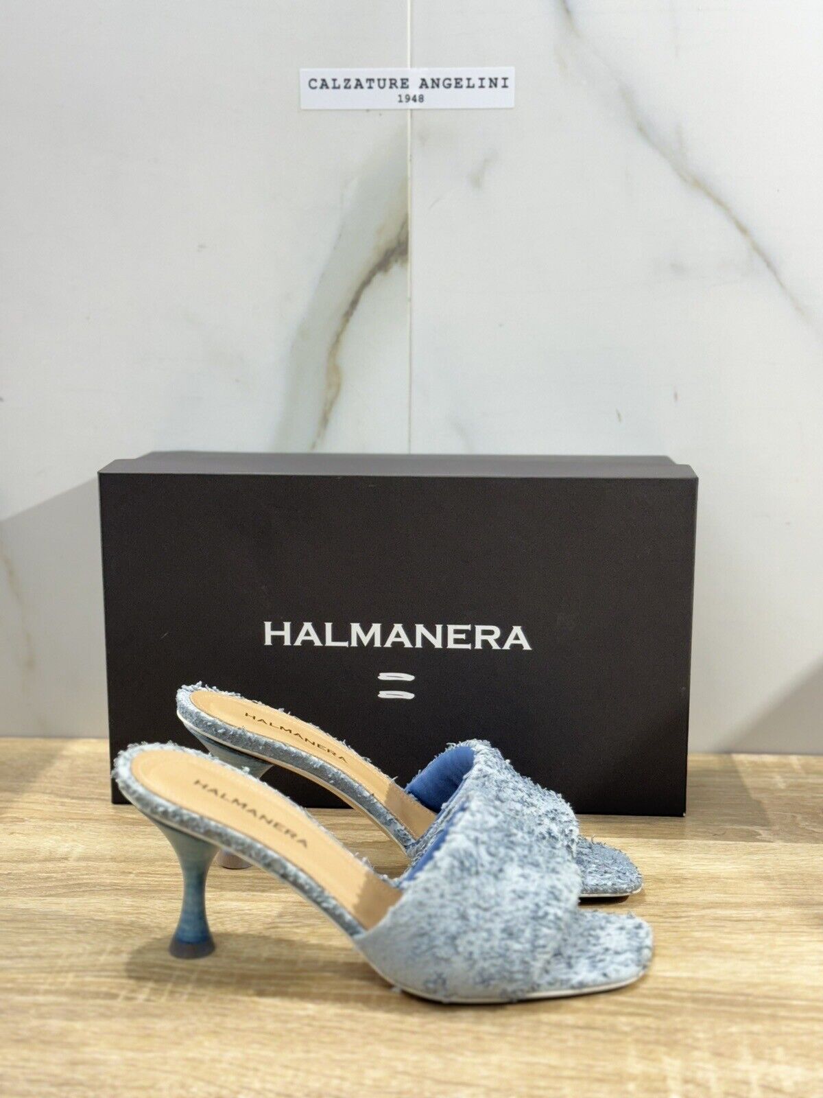 Halmanera Sandalo Donna Dana  In Pelle Blu  Luxury Shoes 37