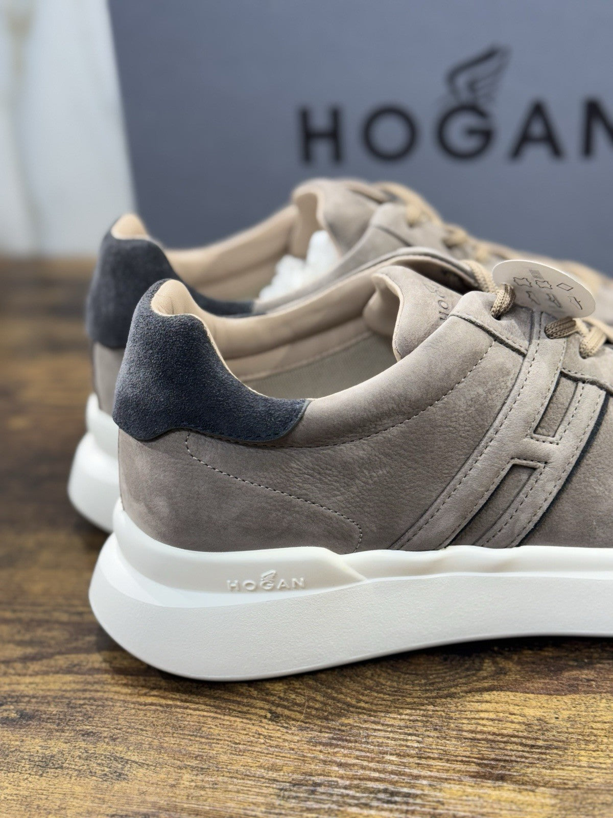 Hogan H 580 Sneaker Peppe Nabuck Taupe Casual Hogan Uomo 43