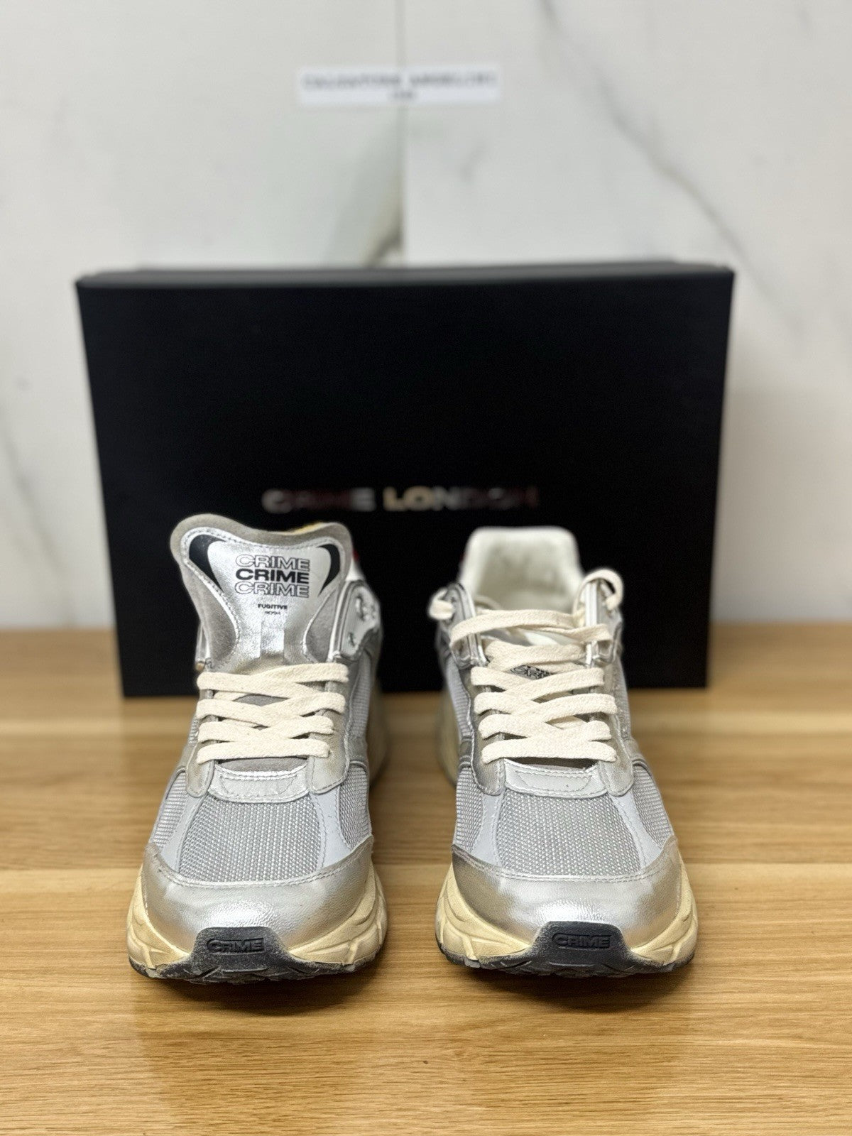 Crime London Sneaker Fugitive    Casual Pelle Grigia  Uomo 40