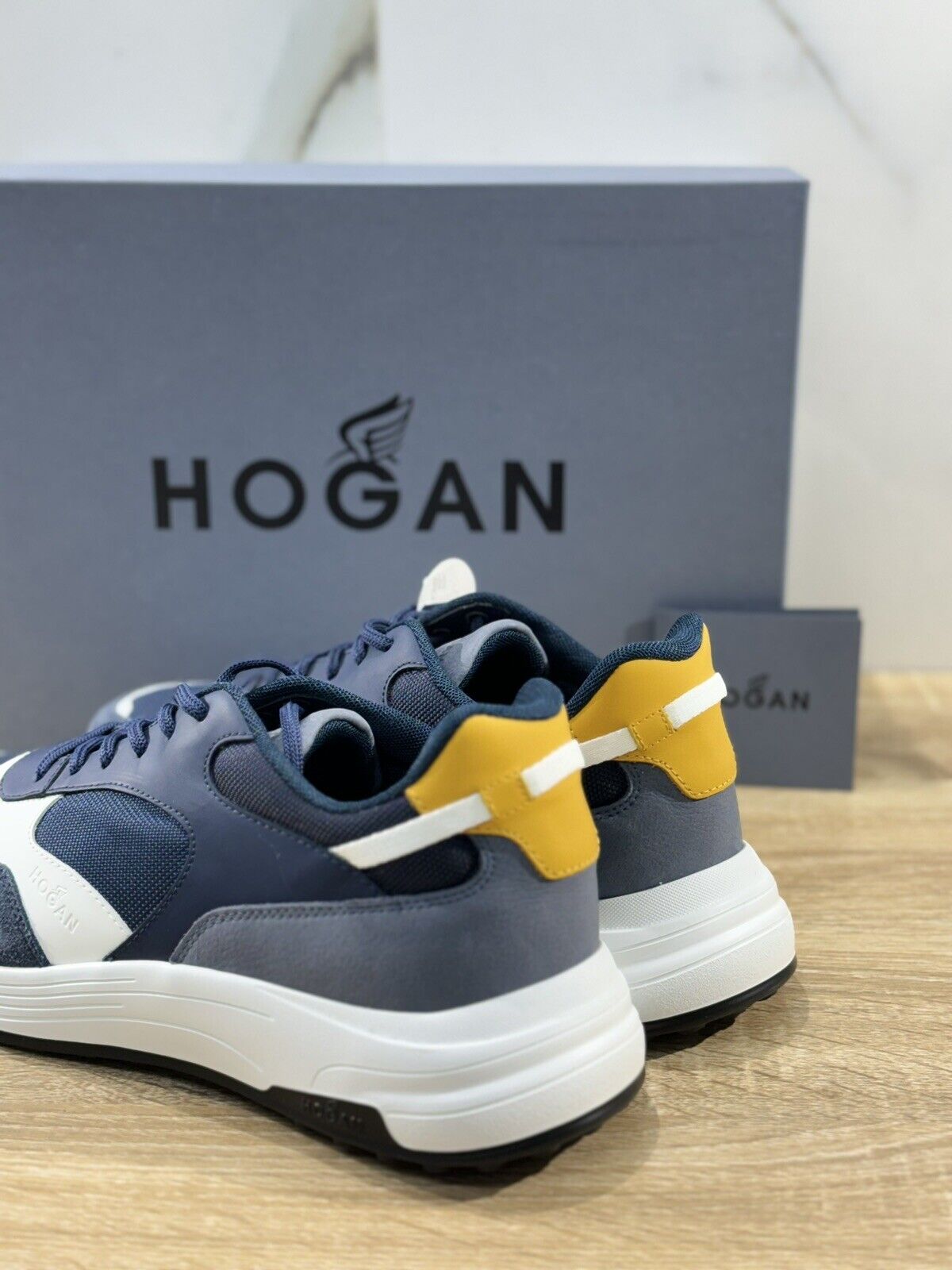 Hogan Hyperlight  uomo sneaker Pelle Blu   memory foam Luxury Hogan Men  42