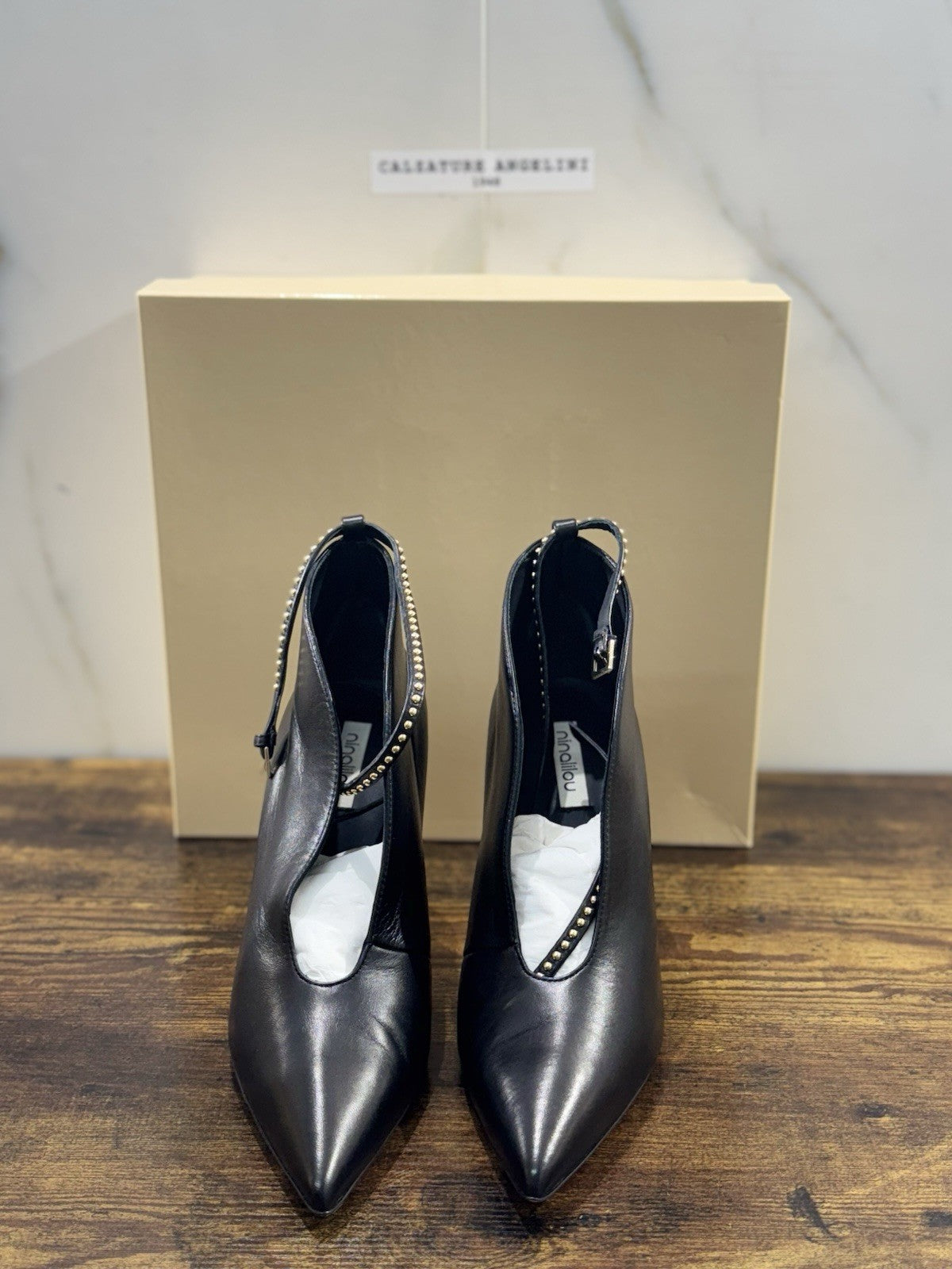 Ninalilou Stivaletto Donna Pelle Nero Con Tacco Luxury Boot 40