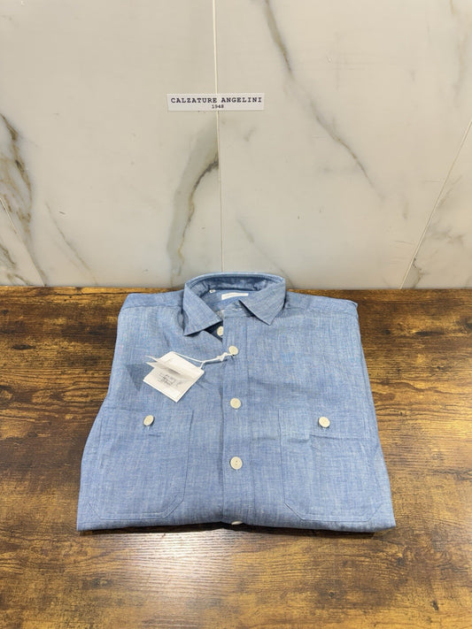 Salvatore Piccolo Napoli Denim  Camicia  Top Italian Quality Tasche 42