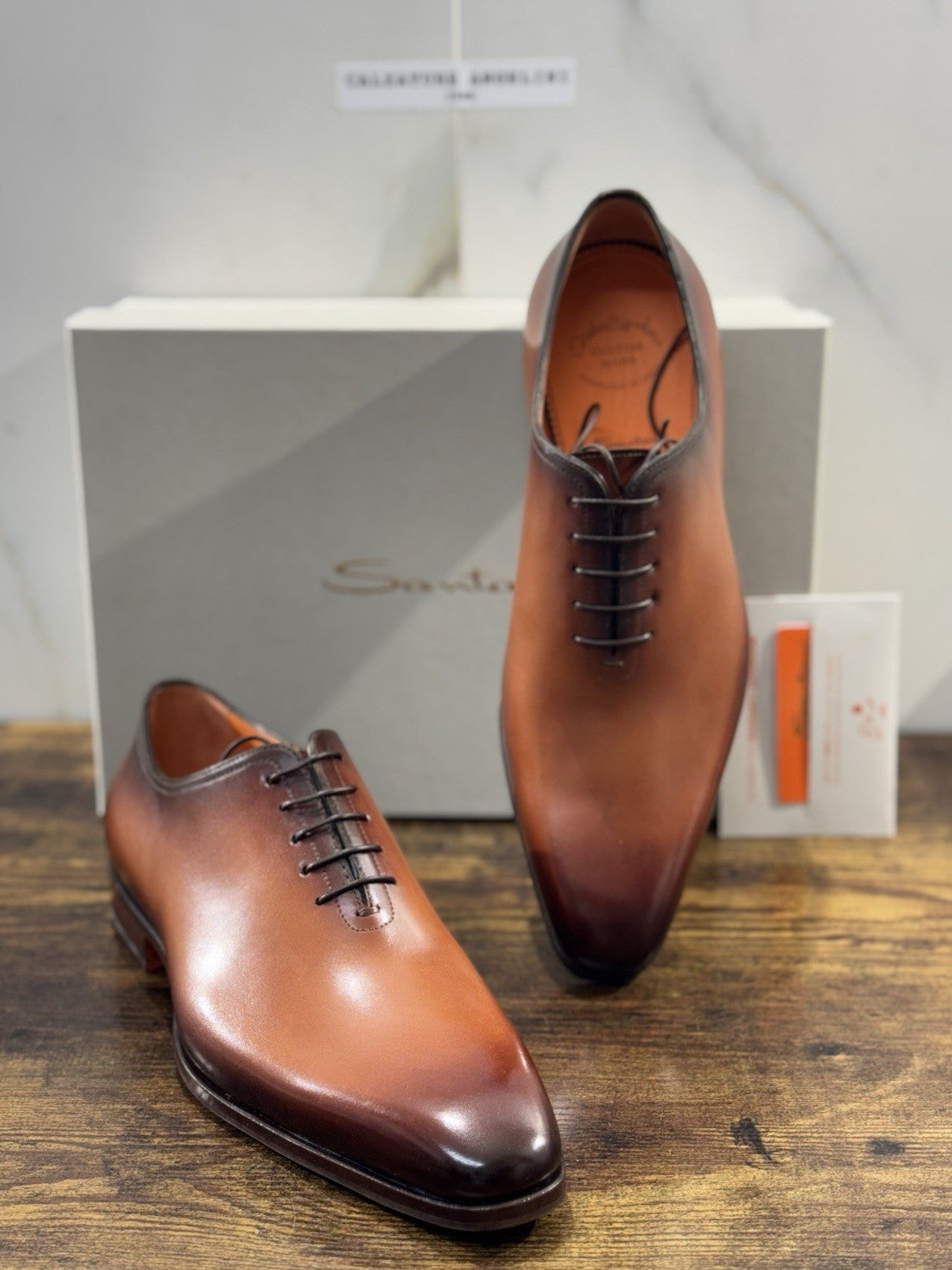 Santoni Stringata 5 Fori Limited Custom Made Andrea Santoni  Pelle Cuoio 42