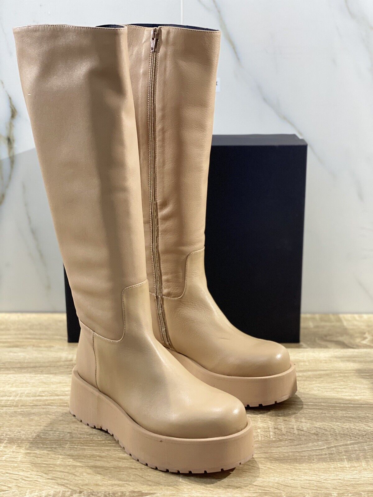 Paloma Barcelo’ Stivale donna  Gema  pelle nocciola luxury boot 39