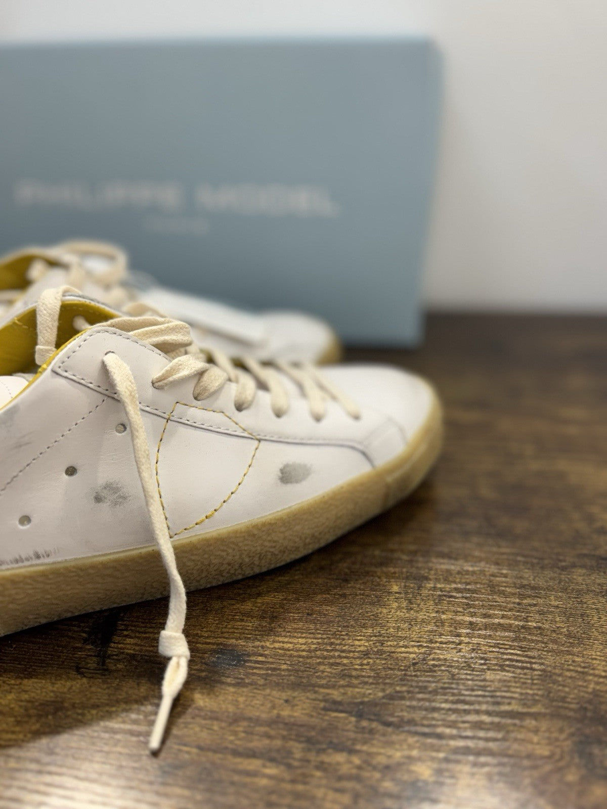 Philippe Model Paris Low Pelle Bianca Limited Edition   Casual Sneaker Uomo 40