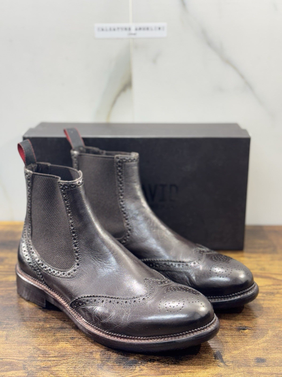 Jp David Chelsea Boot  Pelle Testa Moro 100% Made In Italy Casual 44