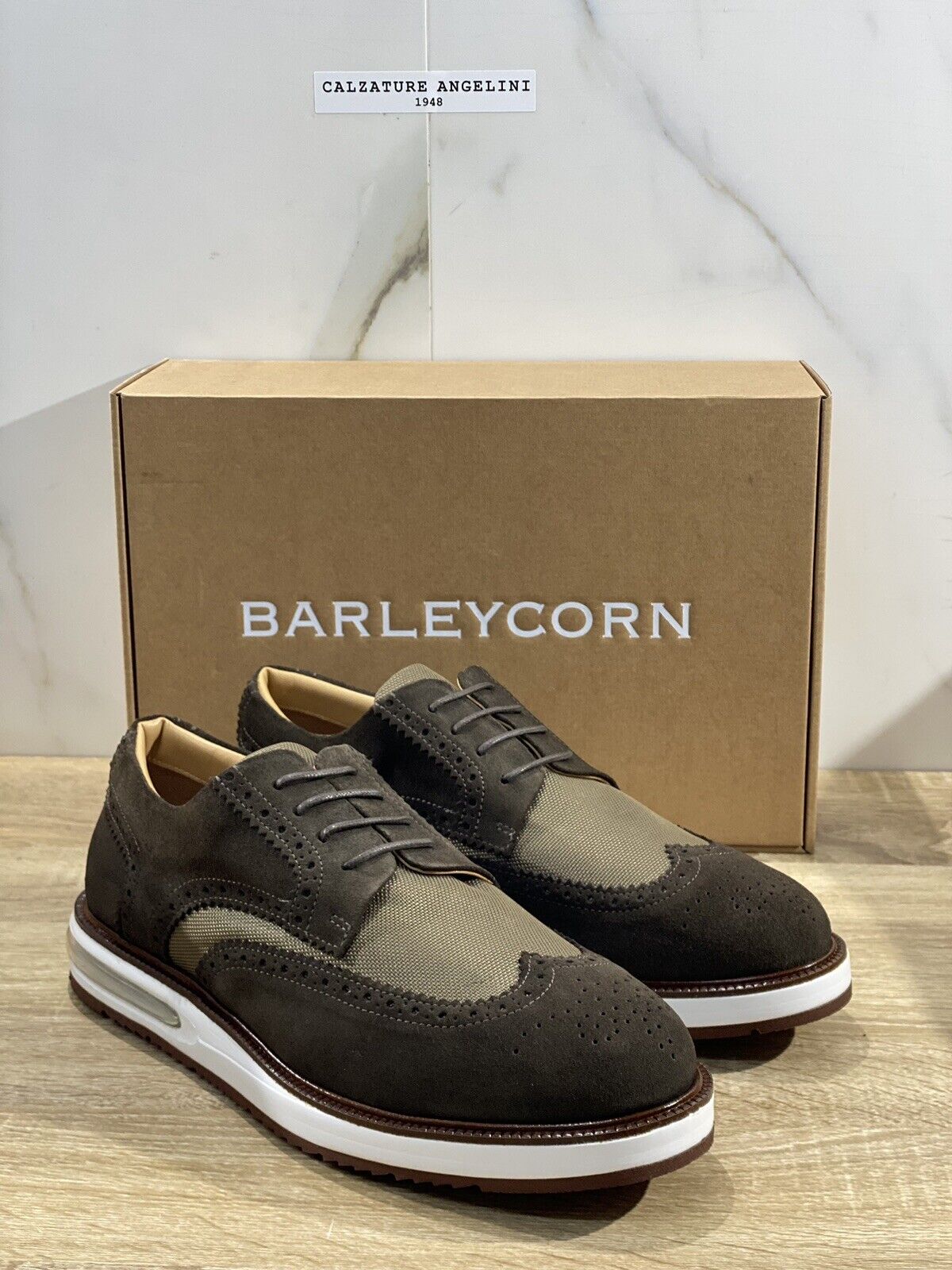 Barleycorn Air Brogue Uomo Pelle Suede Brown Extralight Casual Men Shoes 47