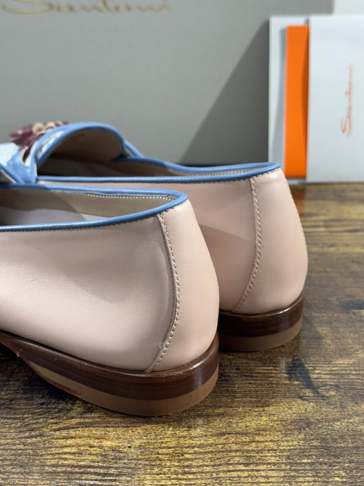 Santoni Mocassino Donna Pelle  Cipria Nappine  Casual Loafer Santoni 39.5
