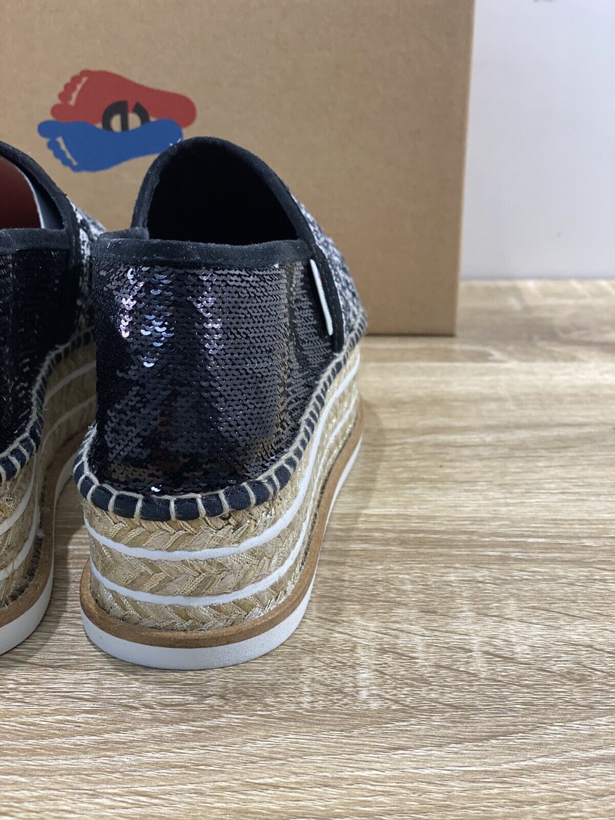 Espadrilles Scarpa Donna J.wander Zeppa Nera Paiettes 36