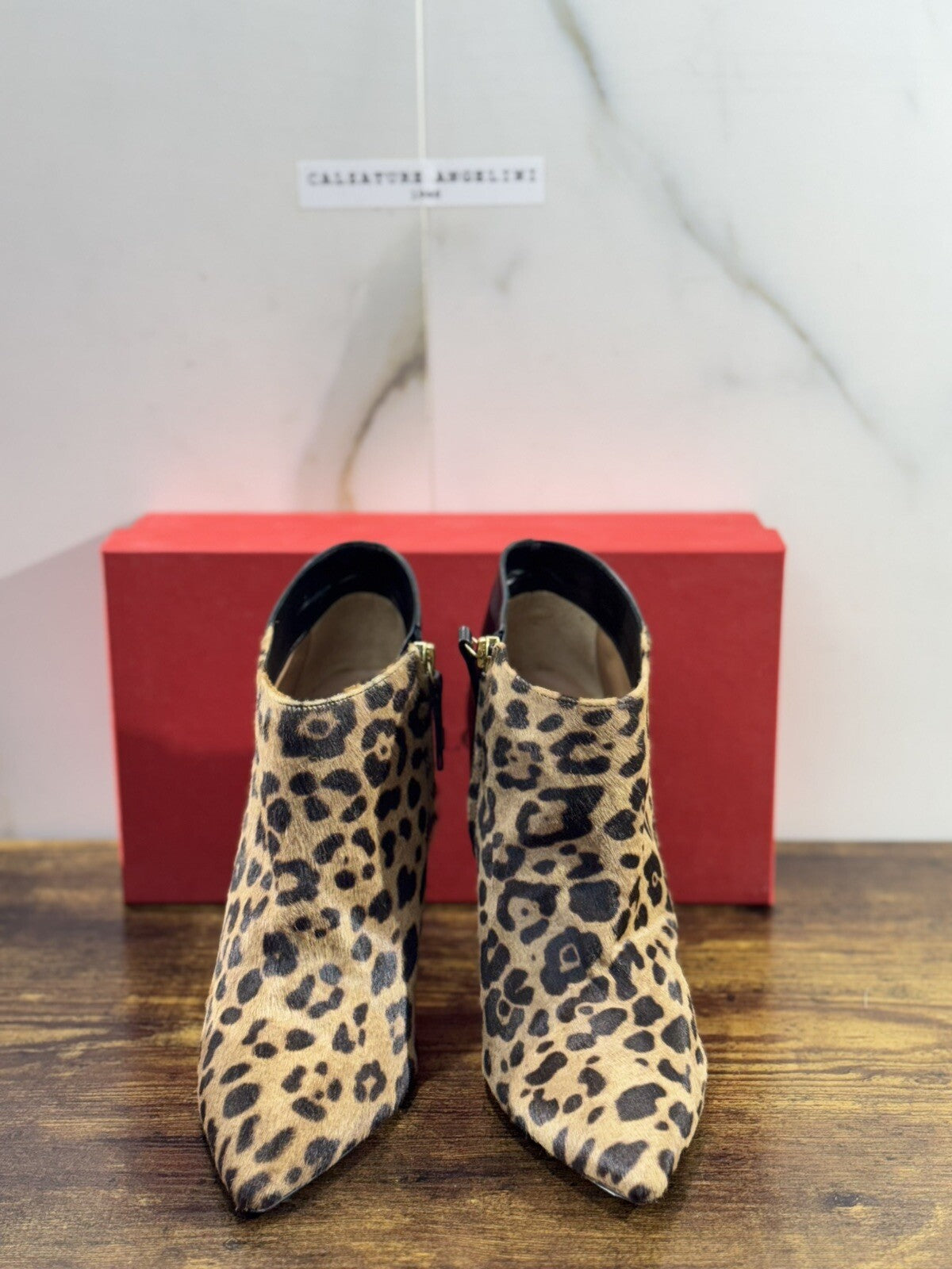 Pura Lopez Stivaletto Donna Pelle Nero   Leopard Casual Shoes 40