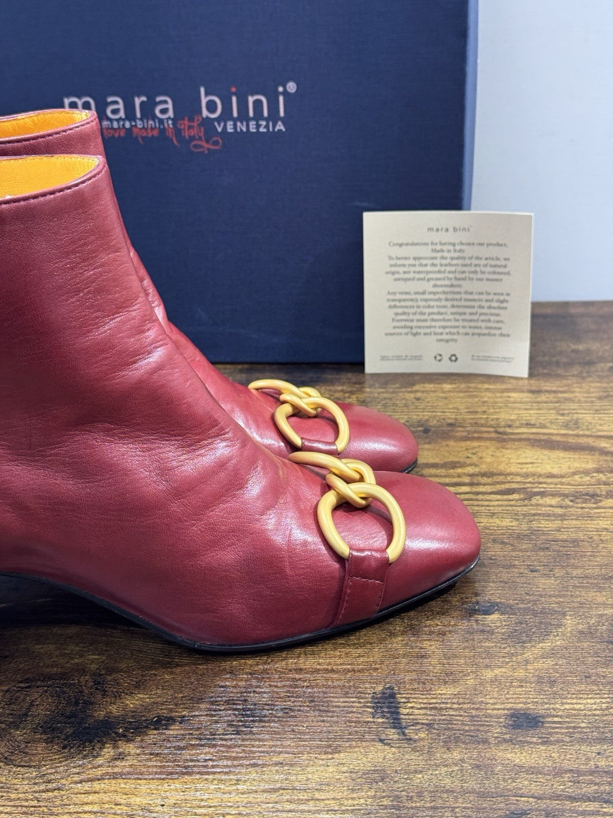 Mara Bini Stivaletto Donna Lavorazione A Sacchetto  Con Tacco Pelle Rosso 37.5