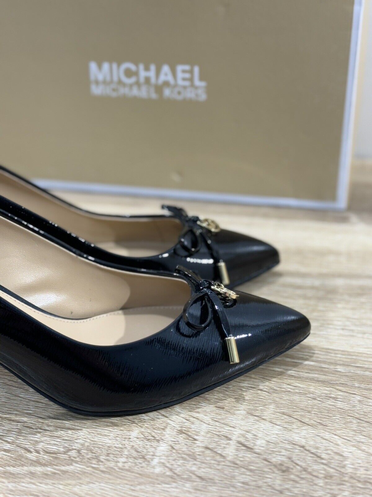 Michael Kors Nancy Flex Mid Pump Nero Pelle Con Tacco 36.5