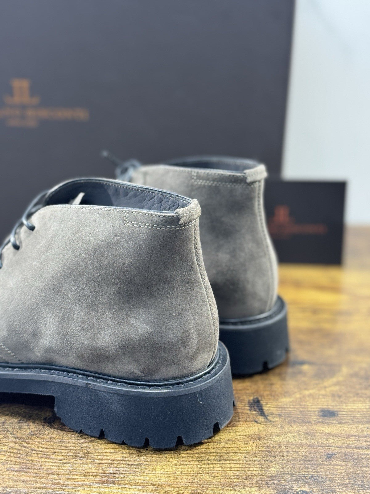 Rossano Bisconti Polacchino  Uomo  Pelle Tortora     Fully Made In Italy 44