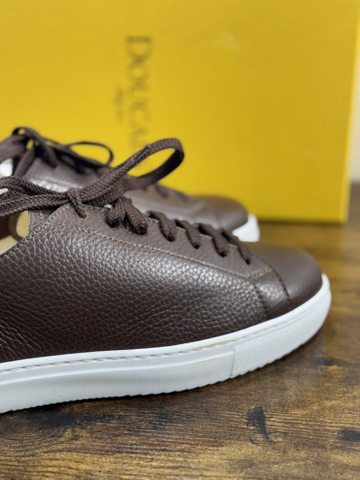 Doucal’s Sneaker Uomo Icon Pelle Brown   Luxury Men Shoes Doucal’s 43.5