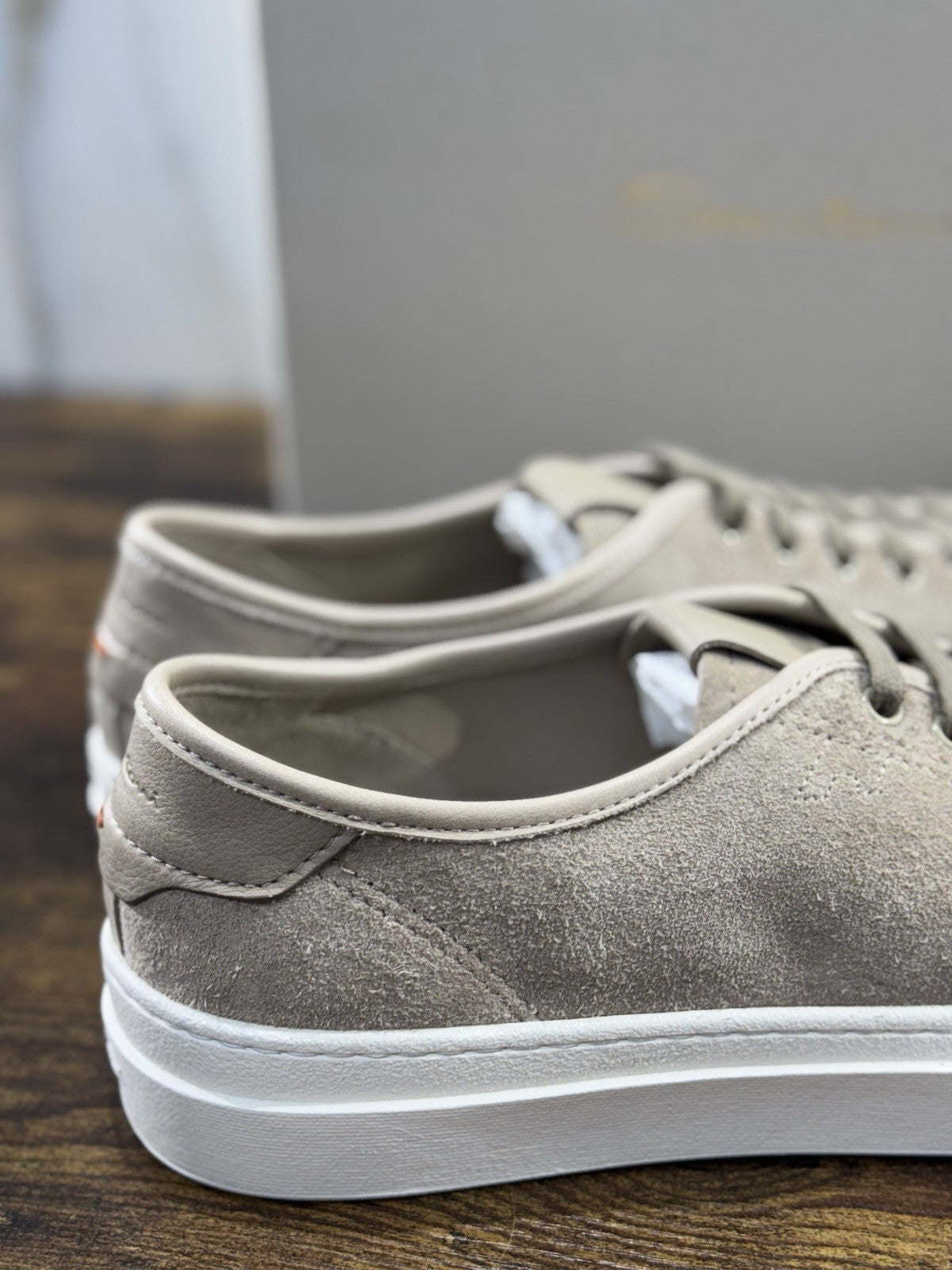 Santoni Sneaker Icon Pelle Suede Beige   Luxury Santoni Scarpe Uomo 43