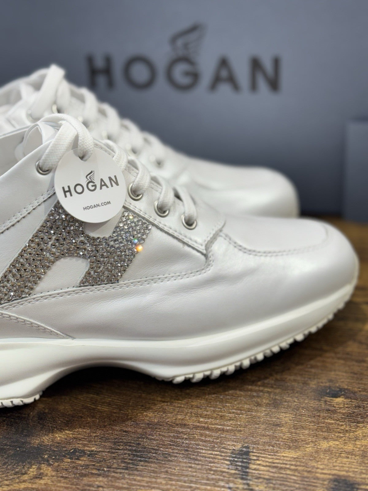 Hogan Interactive H Strass Pelle Bianco Icon Scarpa Hogan Donna 36