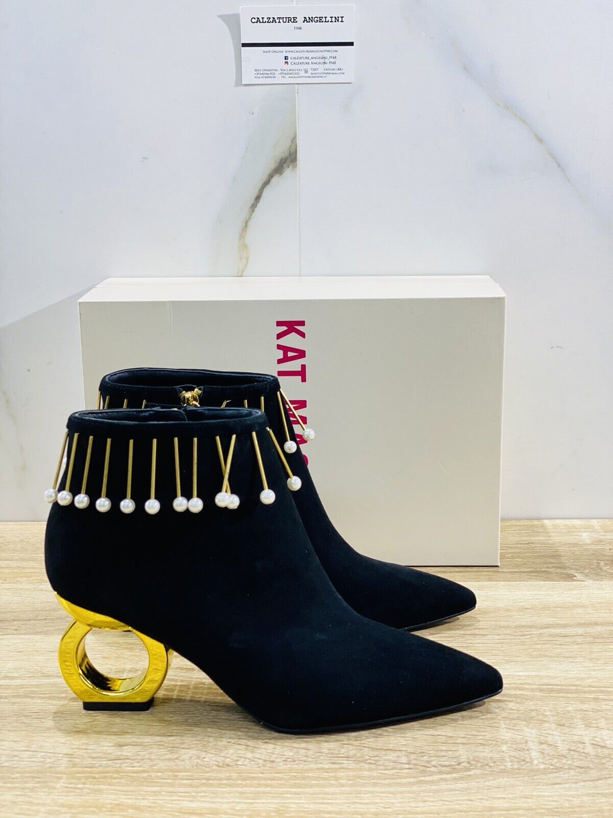 Kat Maconie stivaletto donna Manon  Black  suede luxury boot woman 36