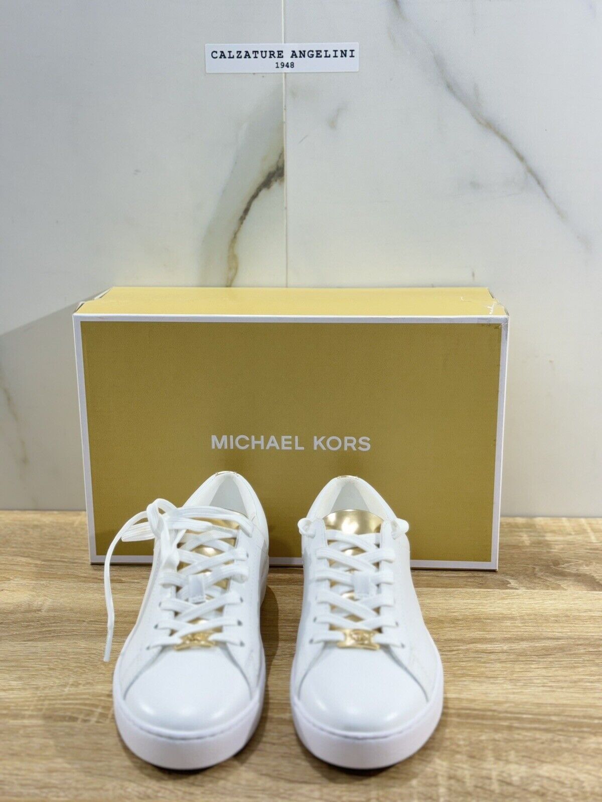 Michael Kors sneaker donna Keaton  Lace Up Pelle Bianca 37