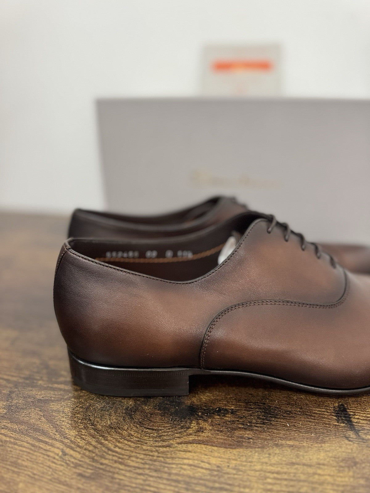 Santoni Stringata In Pelle Marrone  Luxury Scarpa Santoni Uomo 45