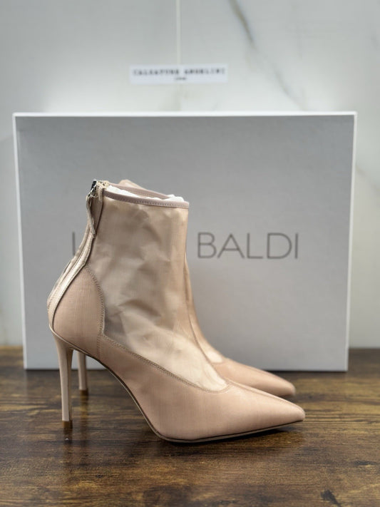Lella Baldi Stivaletto LT074 Rete Nude Luxury Woman Boot Made In Italy 40