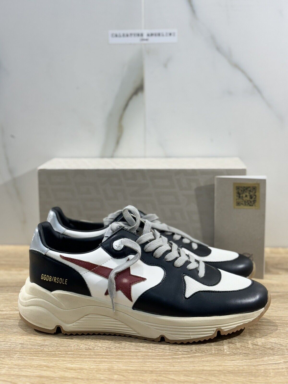 Golden Goose Sneaker Uomo Running Sole  Nero   Pelle Luxury Men Sneaker 44