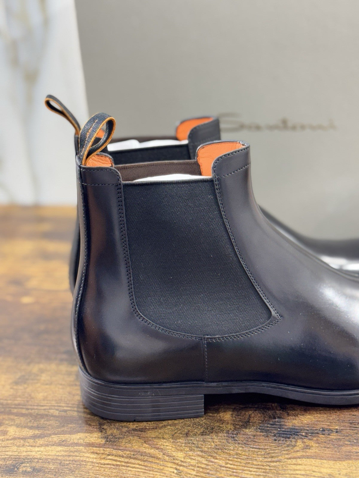 Santoni Chelsea Boot Peppe  Nero Luxury Santoni Uomo 41.5