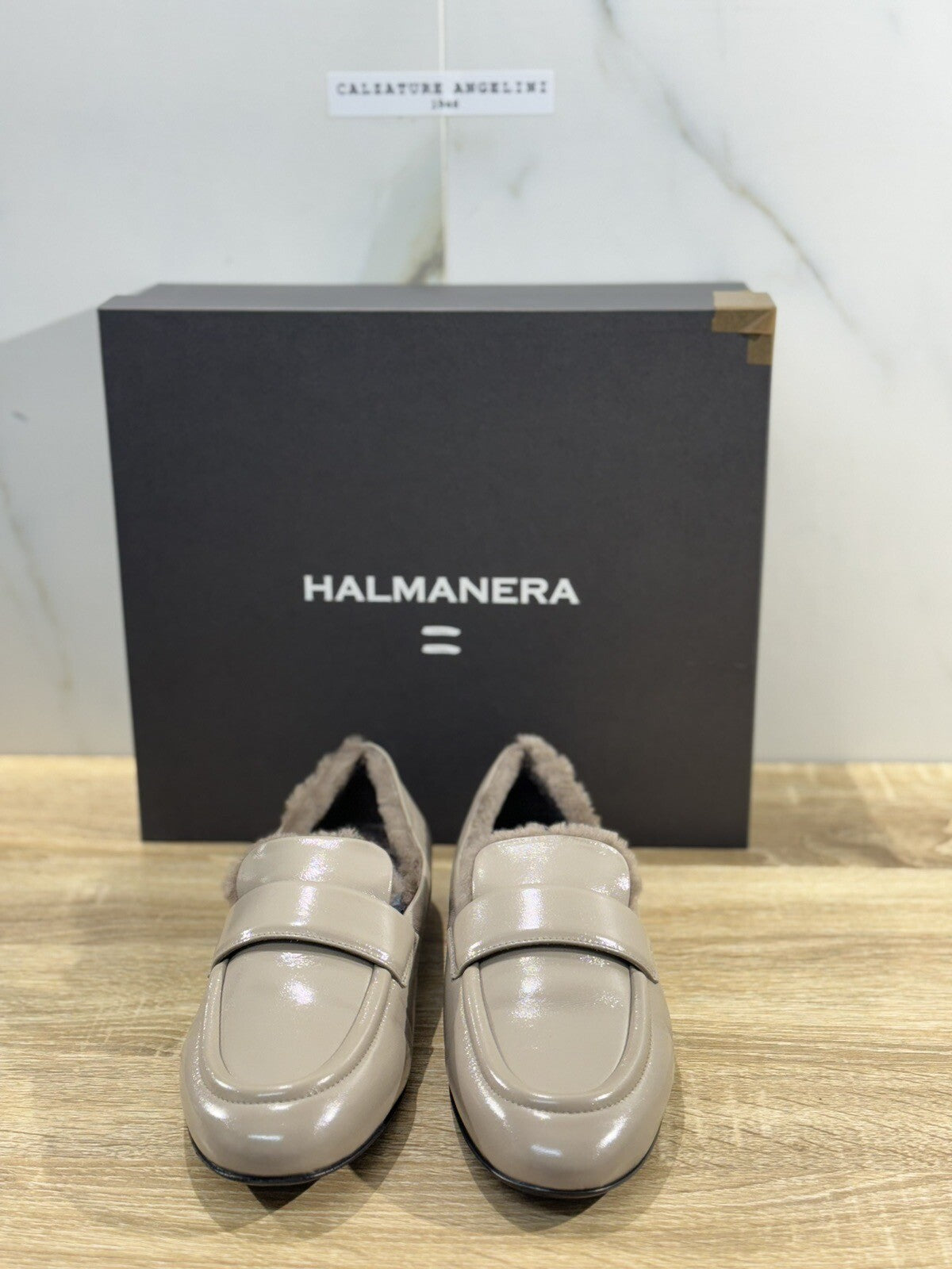 Halmanera Mocassino Domma edin Pelle Tortora Casual Handmade Shoes 41