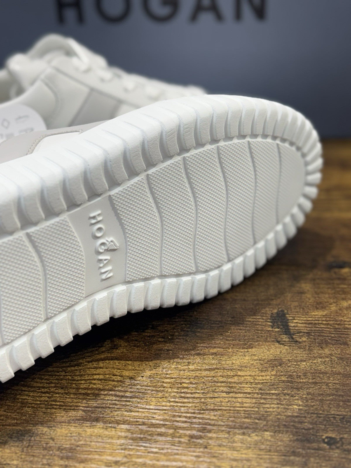 Hogan H-stripes  H Spezzata Pelle Bianca Grey  Memory Foam  Hogan Uomo 39.5