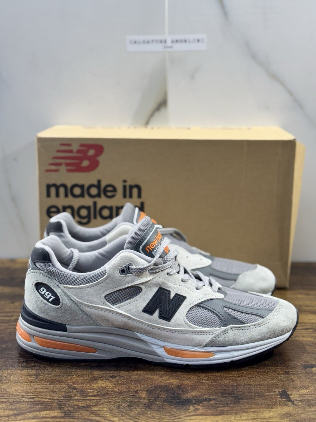 New Balance 991 V2Made In Uk Limited Edition 100% Leather Iconic Grey  Icon 45