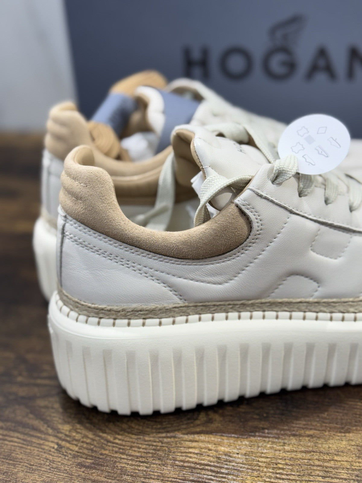 Hogan H Stripes Sneaker Pelle Bianca Zeppa   Memory Foam Scarpa Hogan Donna 37