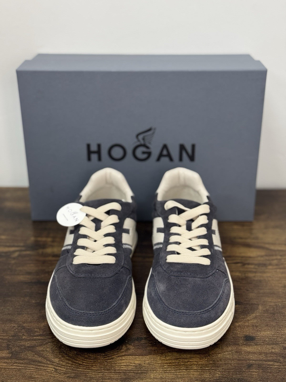 Hogan H630 Sneaker Pelle Suede Blu  Memory Foam Scarpa Hogan Uomo 42.5