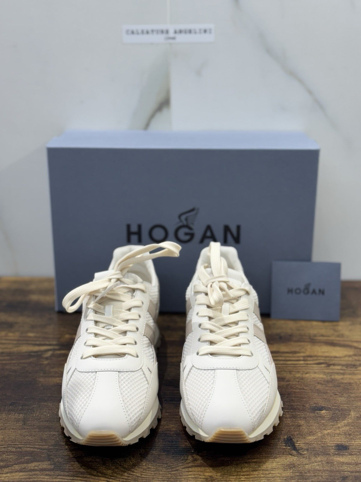 Hogan H671  Sneaker Pelle Beige Slash       Hogan Scarpe Donna 39.5