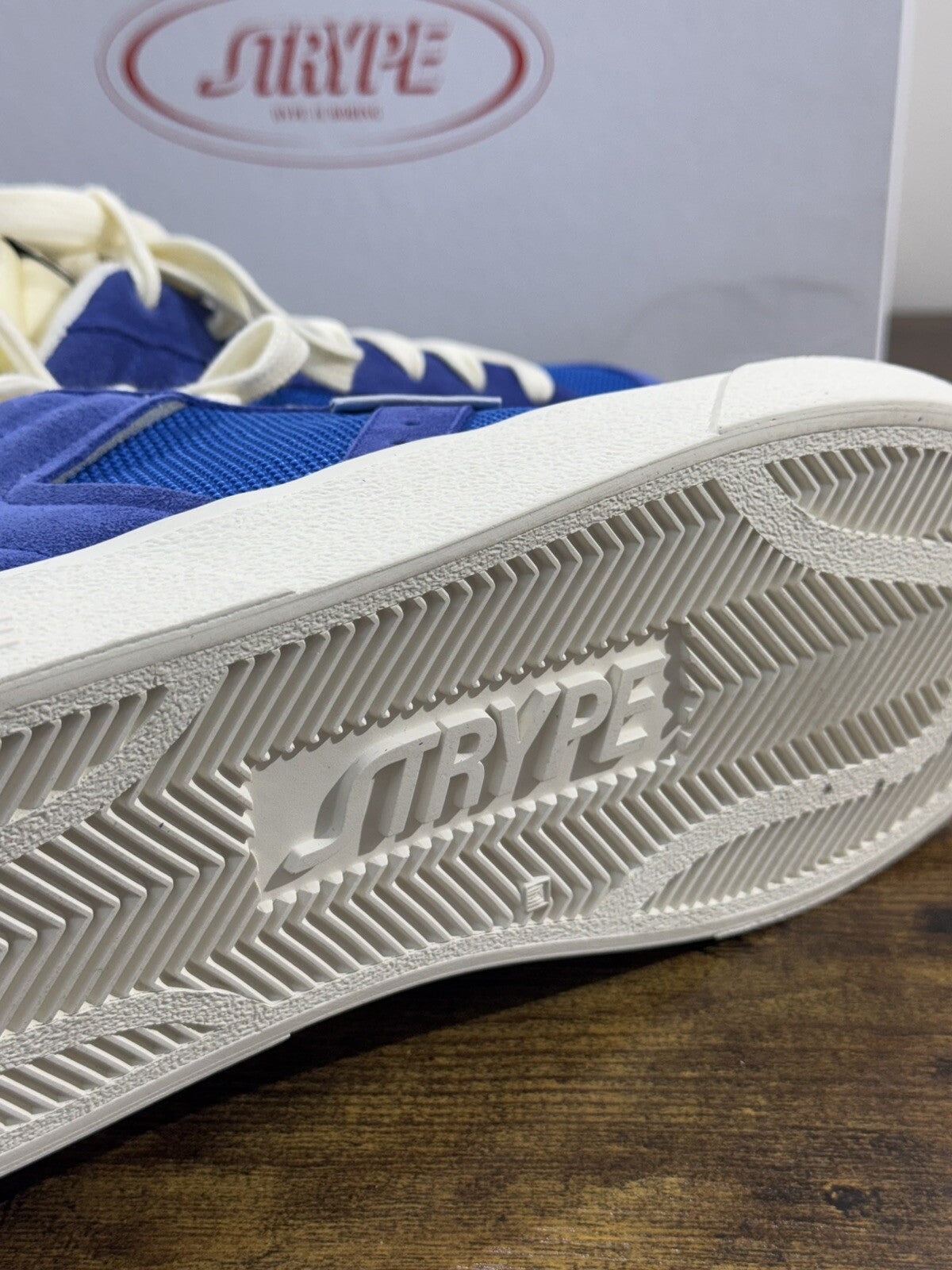 Strype Sneaker Uomo Low Top Suede Blu  Casual Men Shoes 46