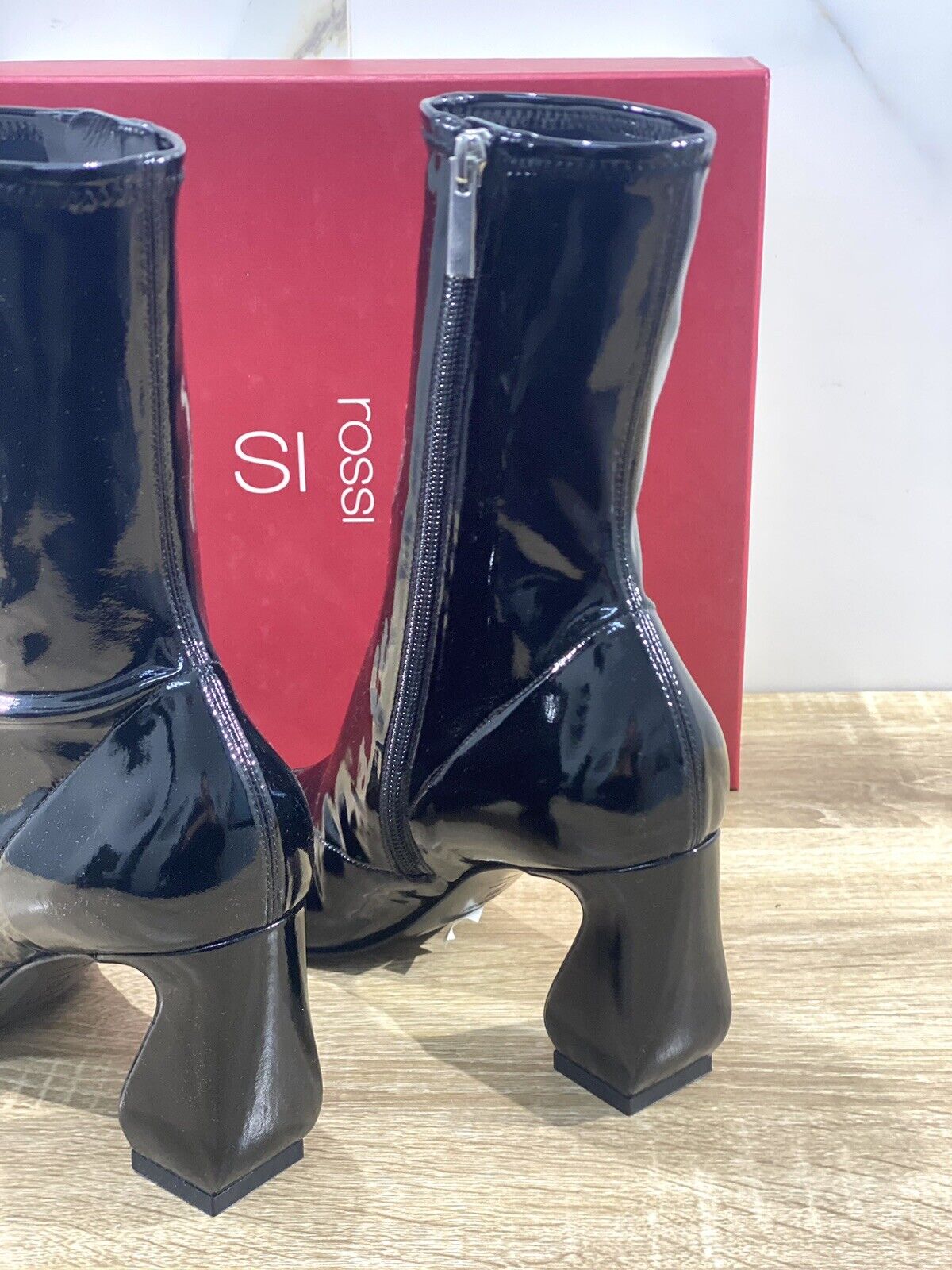 Sergio Rossi Stivaletto Donna Si Rossi Vernice Nero Stretch Lux Woman Boot 41