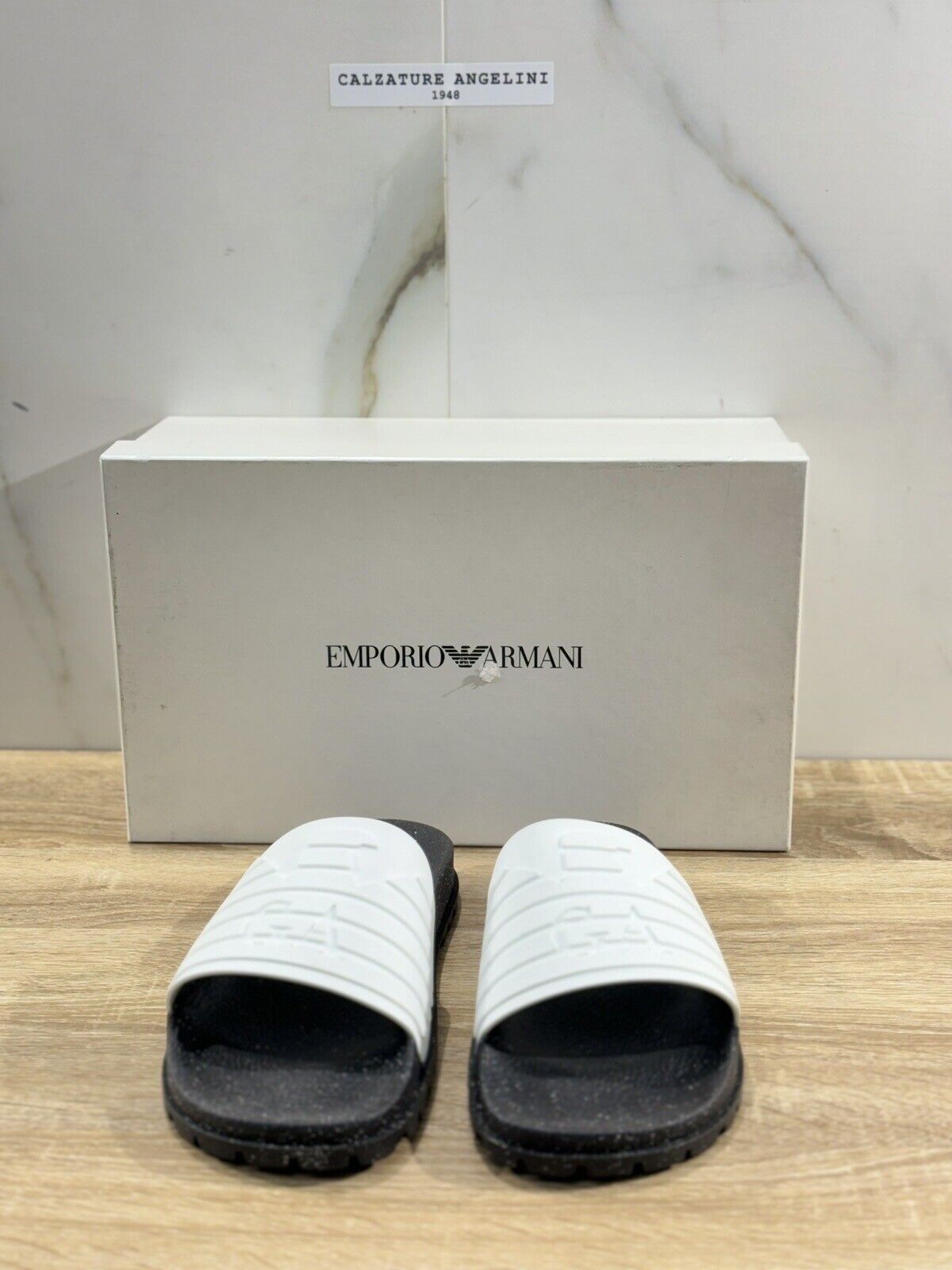 Emporio Armani Sandalo Uomo Ciabatta Bianco Gomma Luxury Slide Armani 40