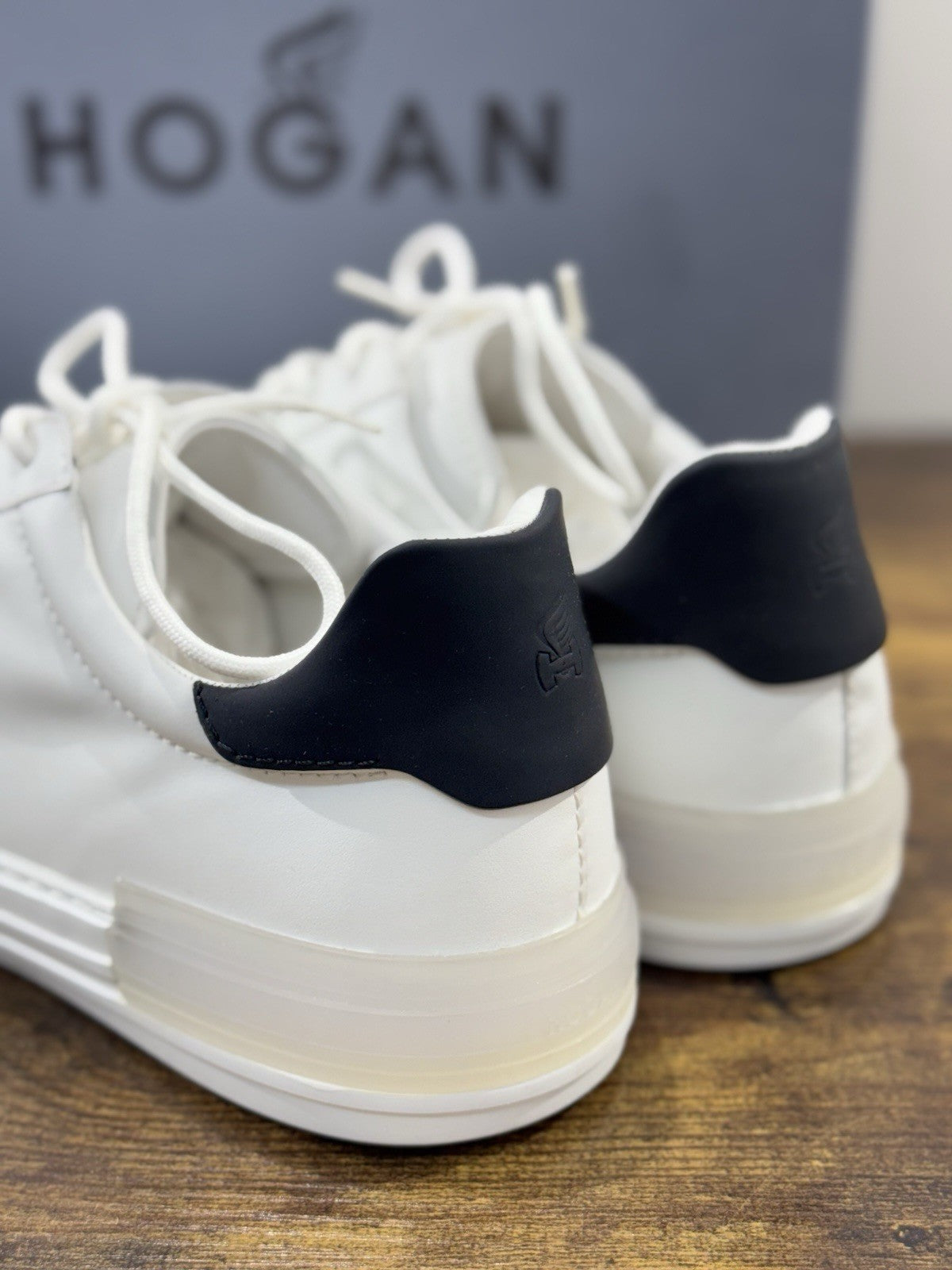 Hogan Rebel  Sneaker  Pelle Bianca Memory Foam   Casual Hogan   Uomo 45