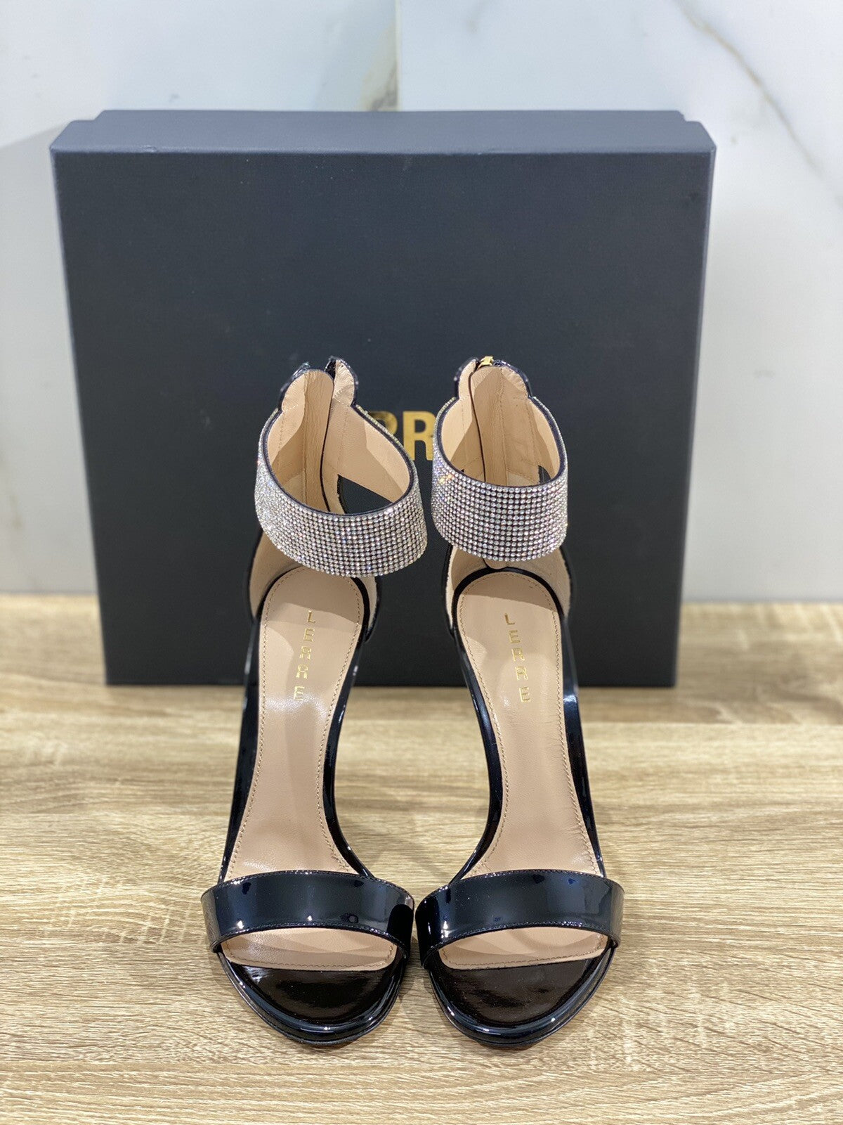 Lerre Sandalo Donna 201LR Luxury Woman Sandal Nero  37.5