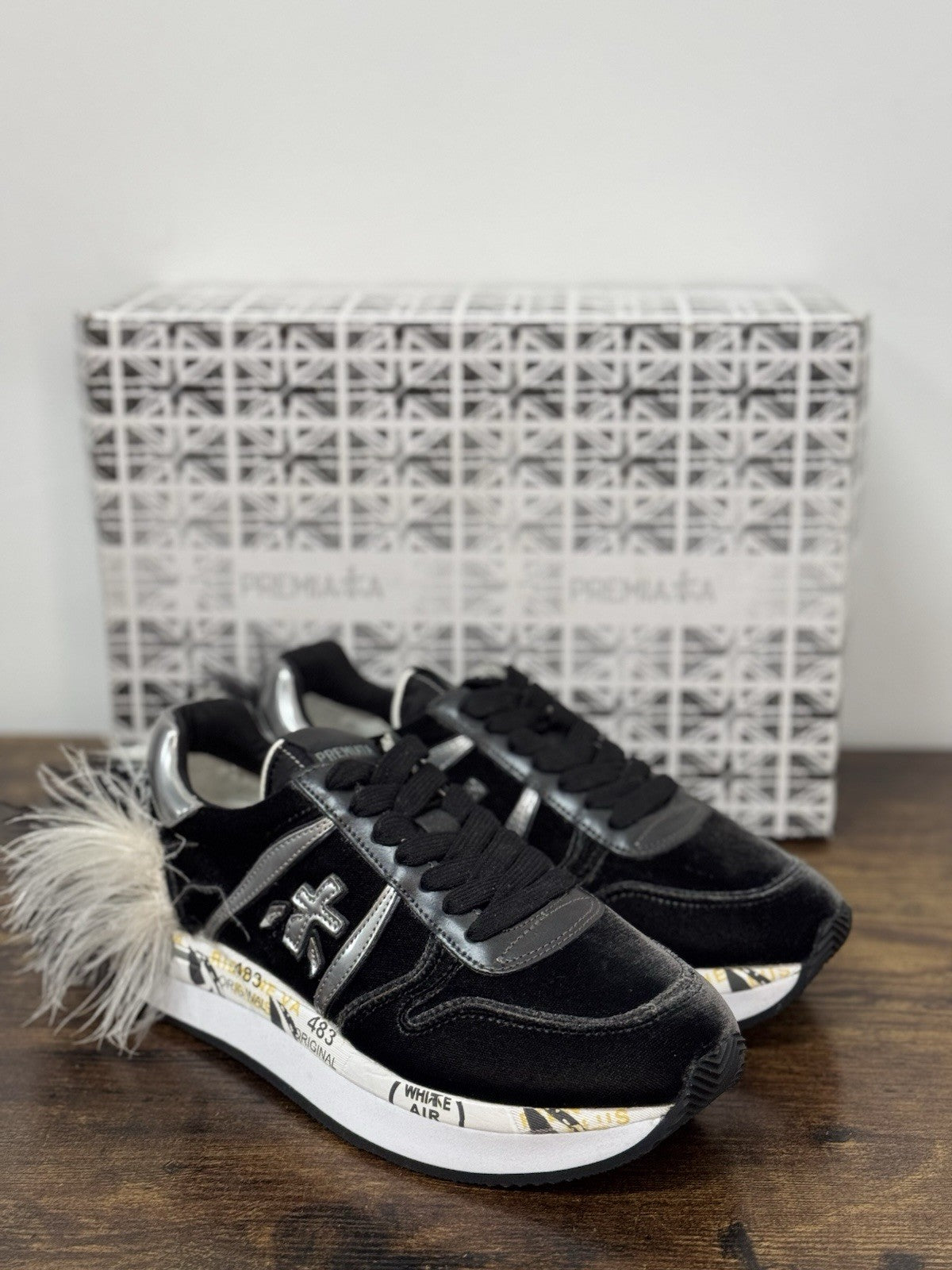Premiata Sneaker Holly Velluto Nero     Casual Premiata Scarpa Donna 38