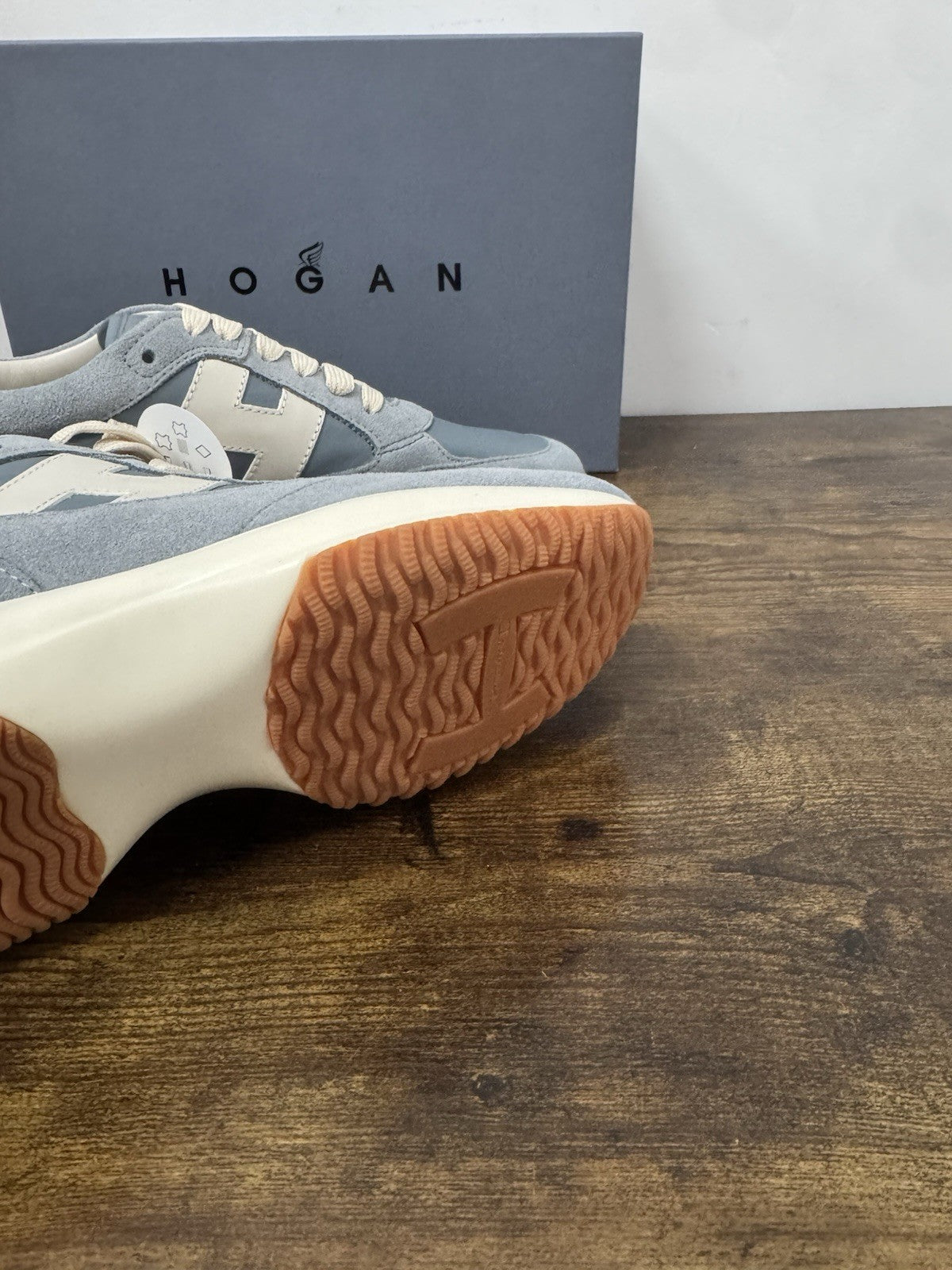 Hogan Interactive H713 Memory Foam Sneaker Suede Pelle Celeste  Donna 36.5