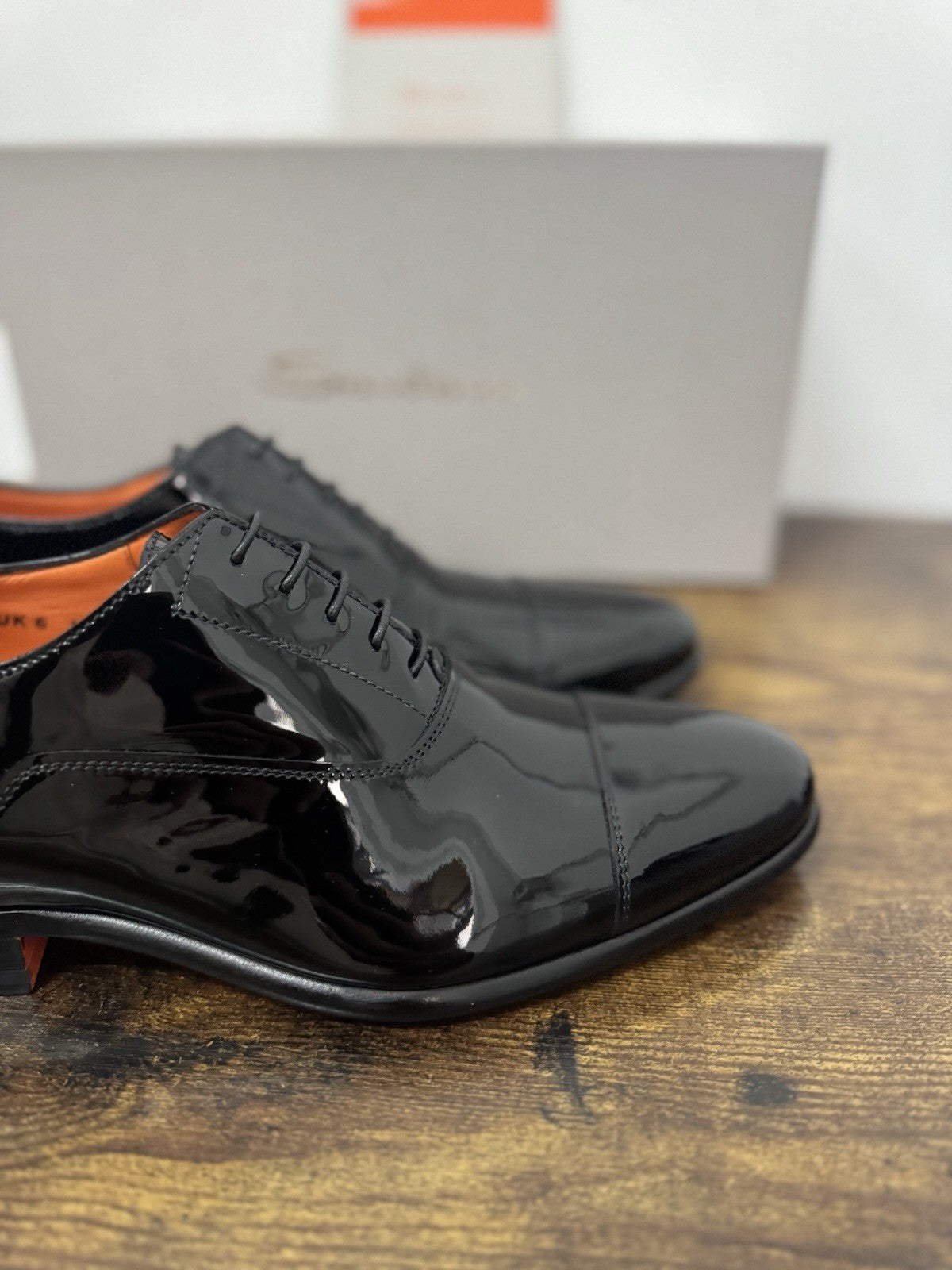 Santoni Oxford In Pelle Lucida Nero Luxury Santoni Scarpa Uomo 40