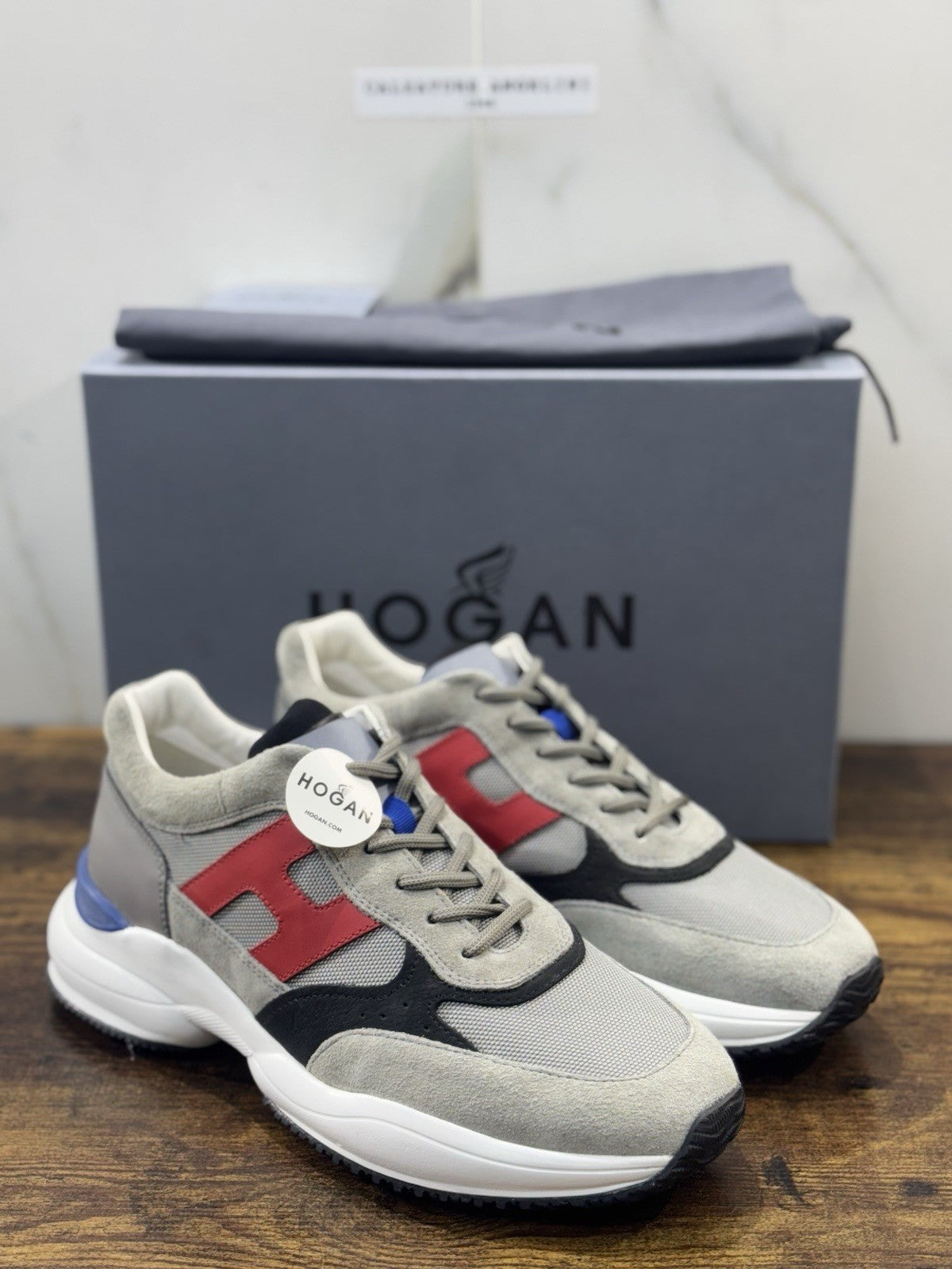 Hogan Interaction  Sneaker Pelle Grey  Memory Foam Luxury Hogan Uomo 41