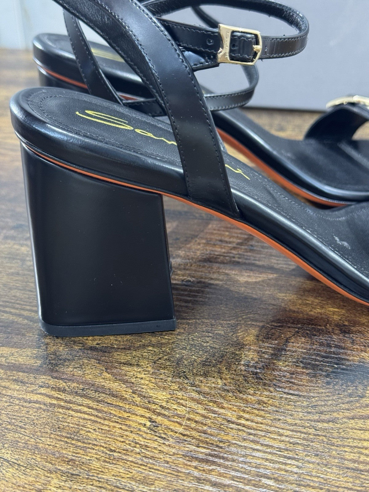 Santoni Sandalo Tacco  Pelle Nero   Luxury Santoni Scarpe Donna 38